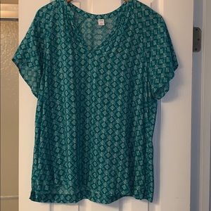 Green patterned blouse